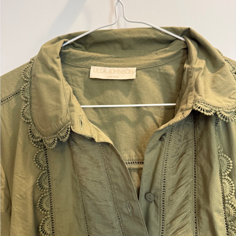Ulla Johnson Ariane Olive Green Long Sleeve Dress - Picture 4 of 4